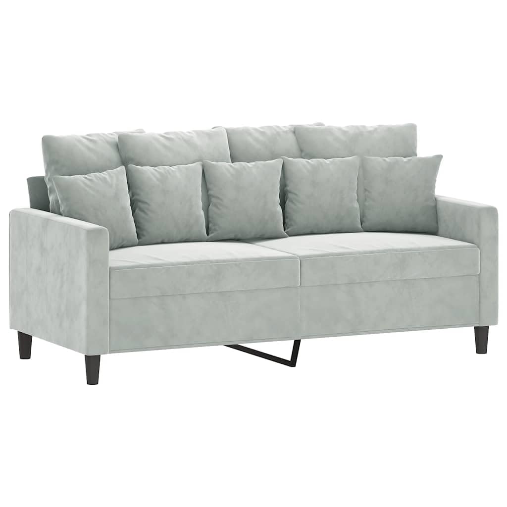 Light Gray Velvet 2-Seater Loveseat Sofa I506104