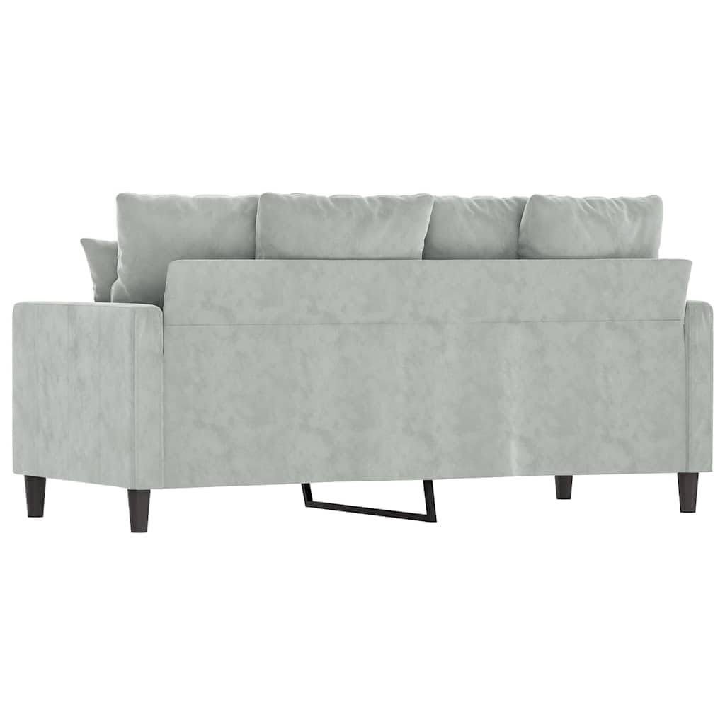 Light Gray Velvet 2-Seater Loveseat Sofa I506104