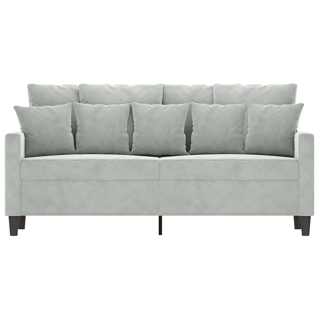 Light Gray Velvet 2-Seater Loveseat Sofa I506104