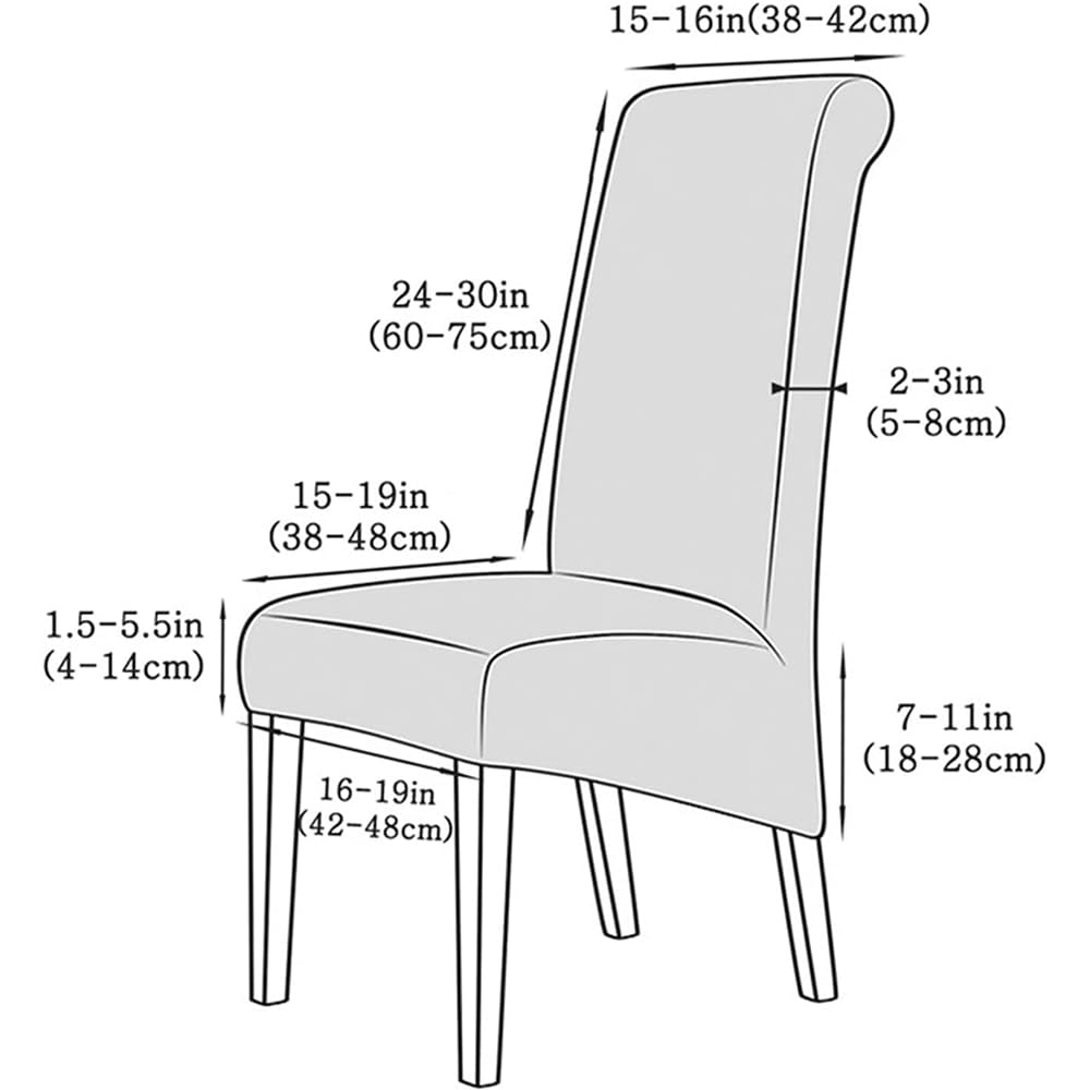 Black 2PCS Waterproof PU Leather Dining Chair Slipcovers W848