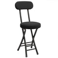 Folding Bar Stool with Backrest, Black W412510