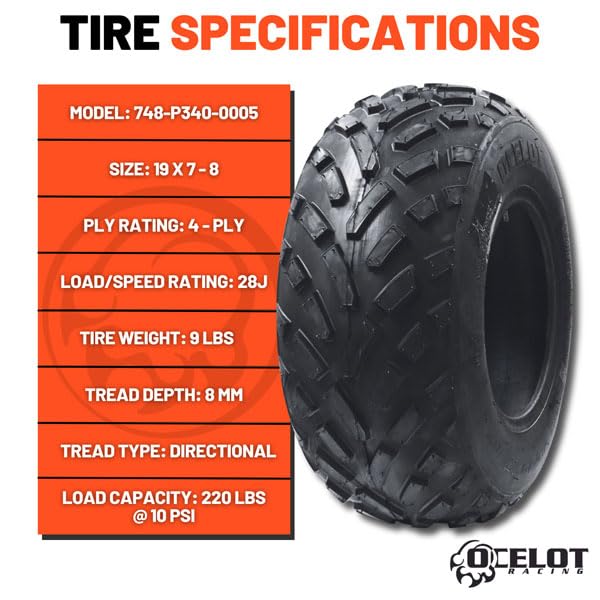 19x7-8 All Terrain 4-Ply ATV Tires D56267