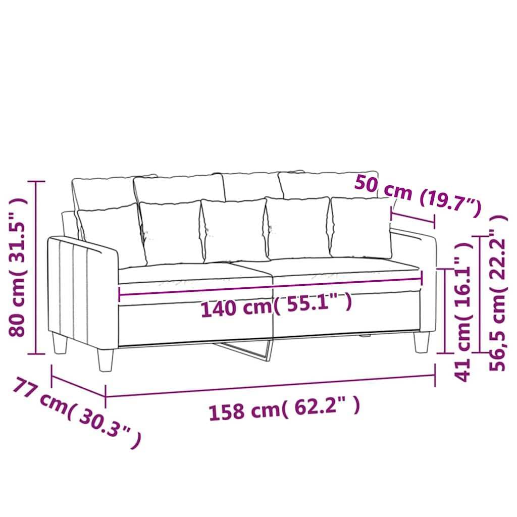 Light Gray Velvet 2-Seater Loveseat Sofa I506104