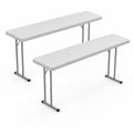 White 6 FT Narrow Folding Table Set of 2 W154