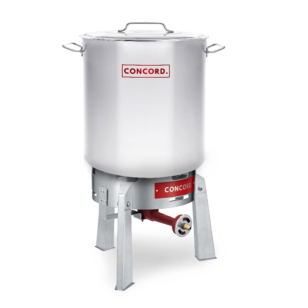 40 Quart Stainless Steel Stock Pot + Single Propane Stove F4245