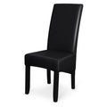 Black 2PCS Waterproof PU Leather Dining Chair Slipcovers W848