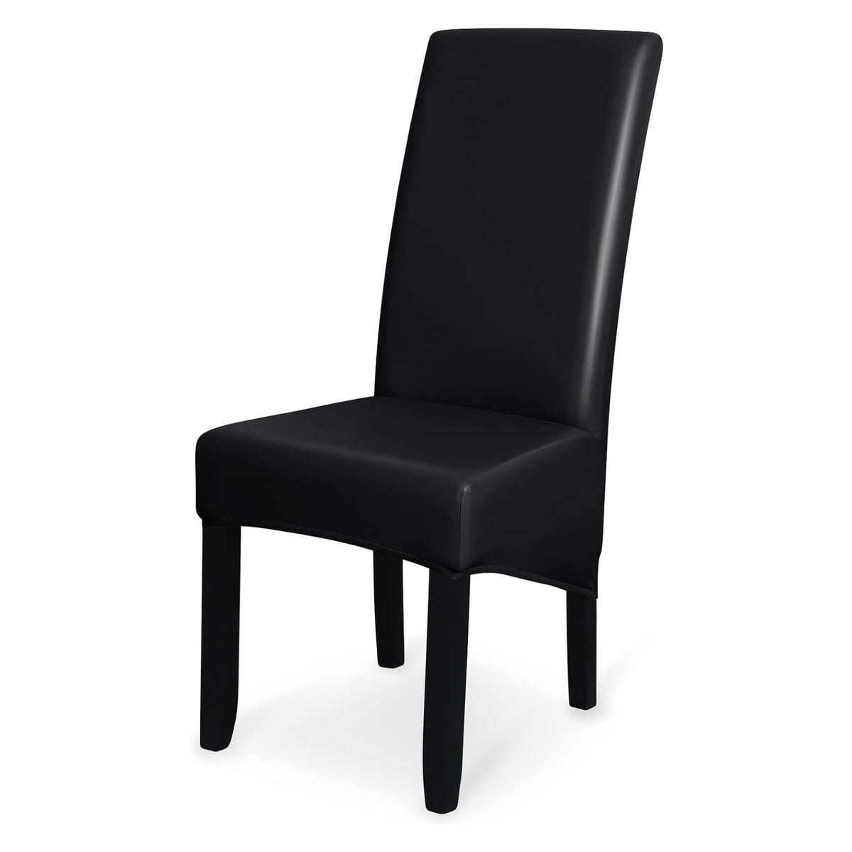 Black 2PCS Waterproof PU Leather Dining Chair Slipcovers W848