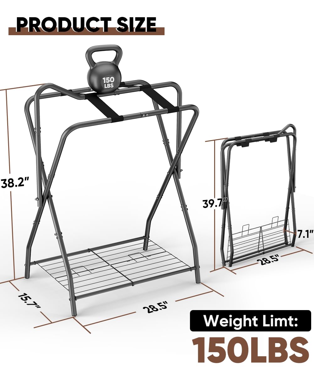 Foldable Saddle Rack with Storage F462573