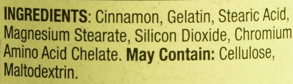 Cinnamon 500mg Plus Chromium 2 Bottles of 180 Capsules Z20720
