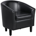 Black Faux Leather Barrel Accent Chairs M508289