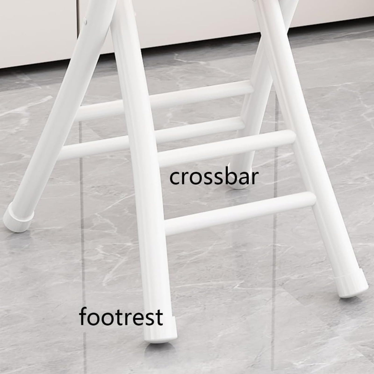 Black Cushioned Folding Stool with Backrest L46879