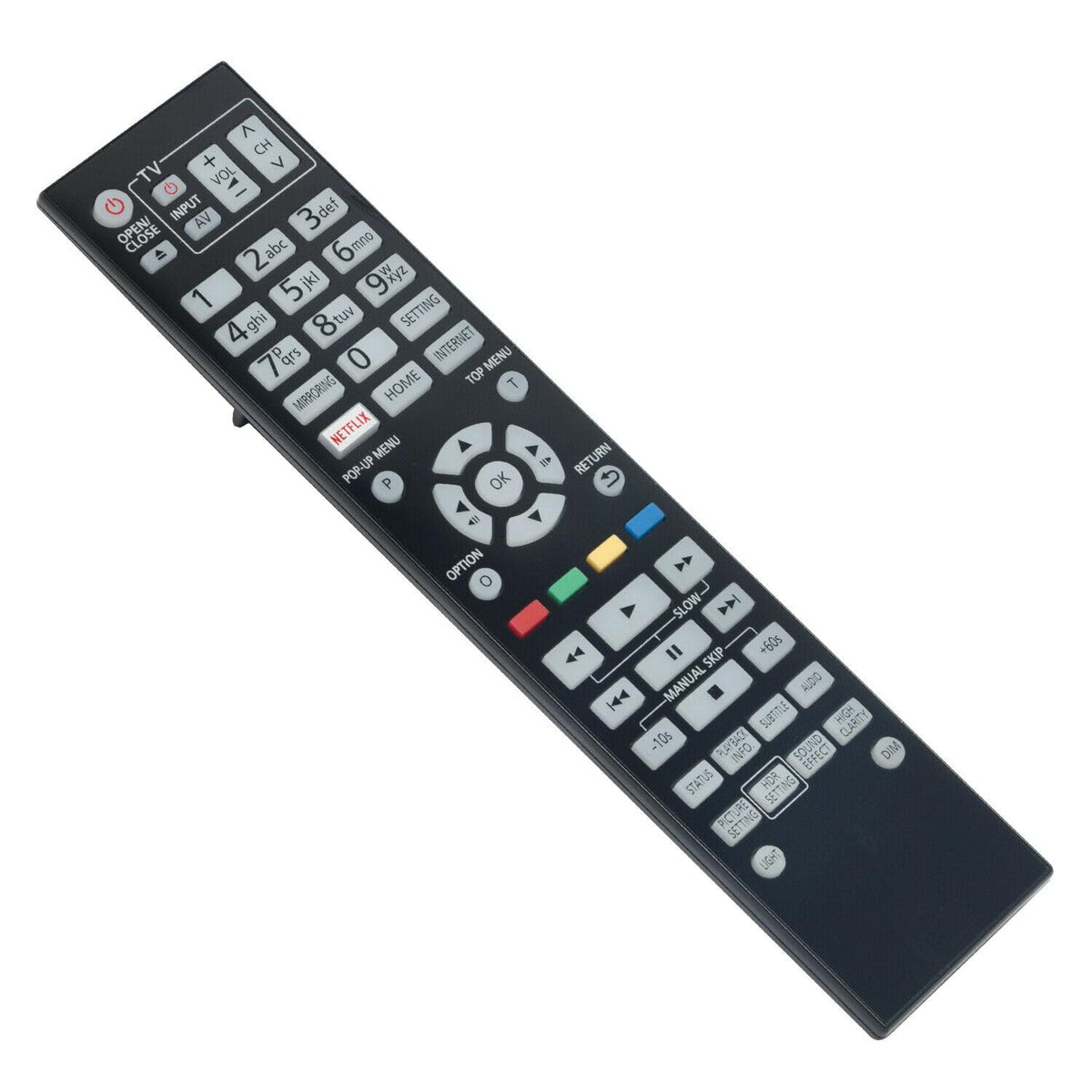 Replacement Remote Control for Blu-ray DVD Disc Player with Backlight E525943