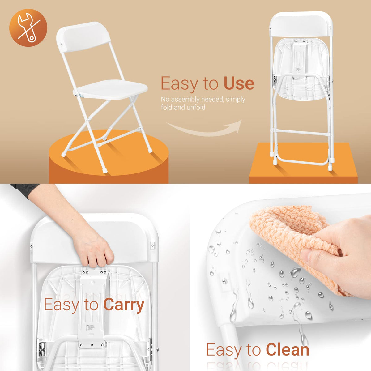 White 10 Pack Folding Chair X354