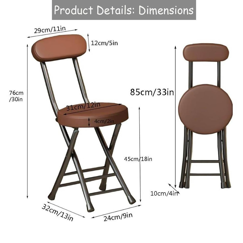 Folding Bar Stool with Backrest, Black W412510