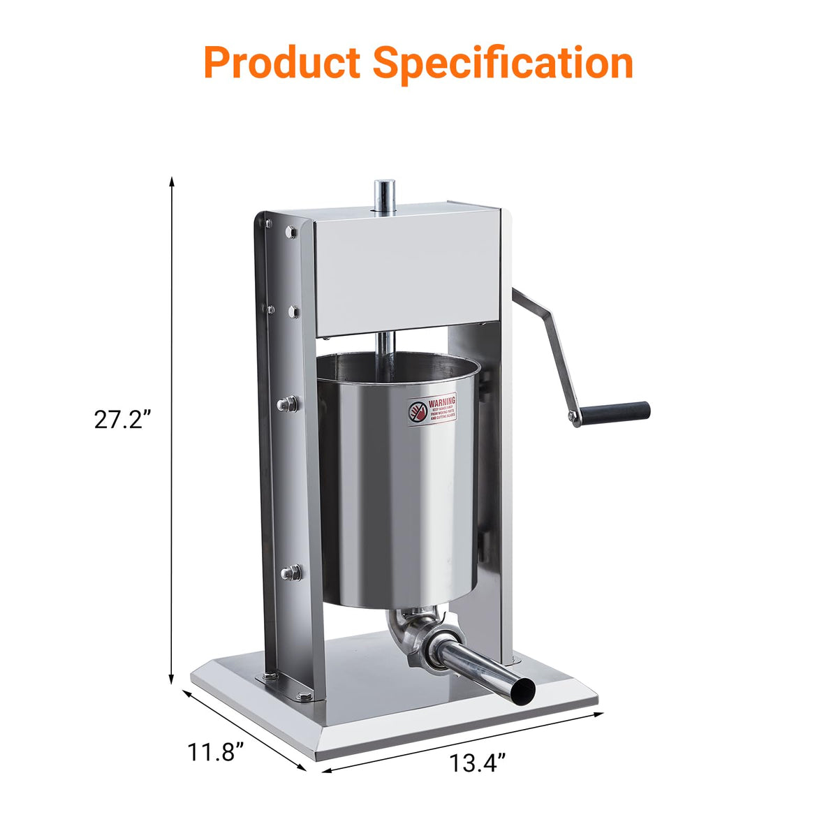 5L Stainless Steel Manual Sausage Stuffer S982