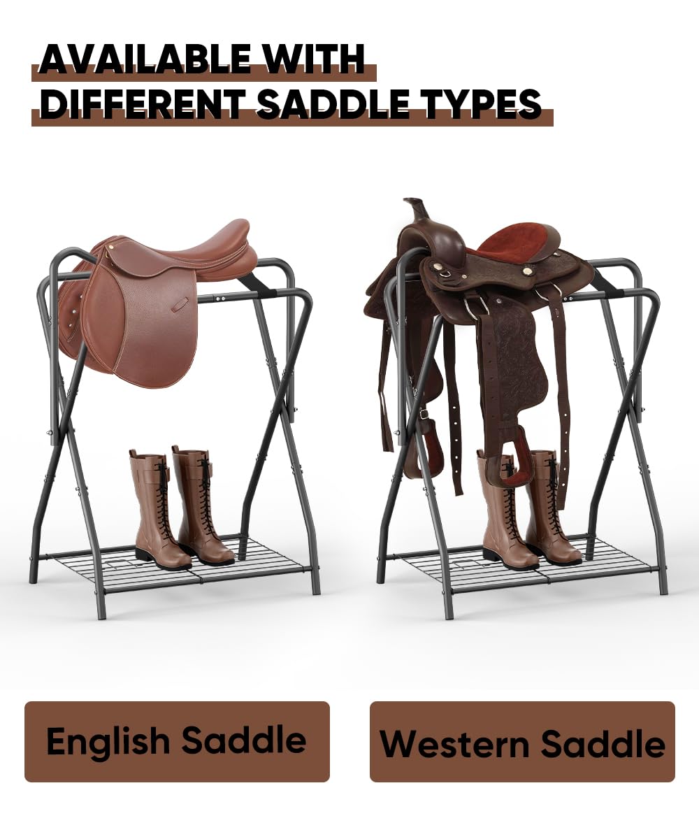 Foldable Saddle Rack with Storage F462573