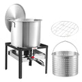 60 Qt Aluminum Seafood Boiling Pot with Strainer and Burner R34918