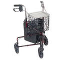 3 Wheel Rollator Rolling Walker with Basket Tray and Pouch Flame Blue Q6233