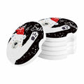 Black Ceramic Car Coasters 6 Piece Set L65047
