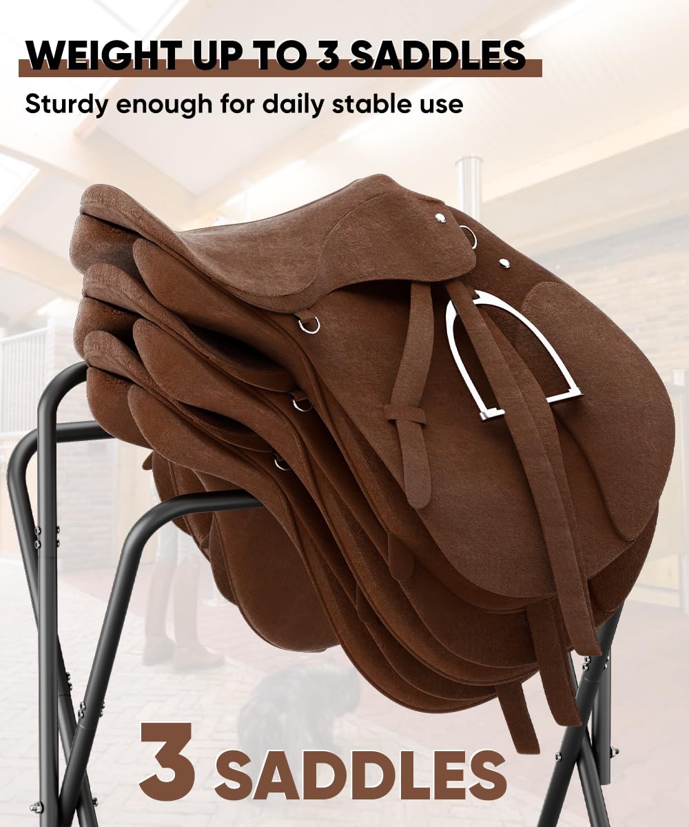 Foldable Saddle Rack with Storage F462573