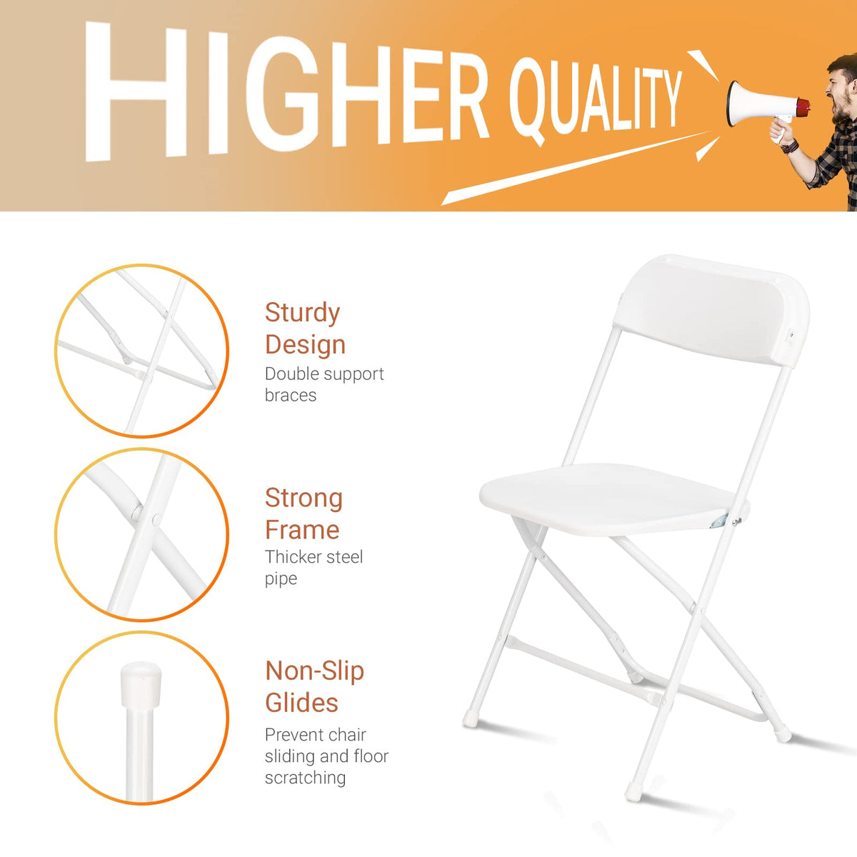 White 10 Pack Folding Chair X354