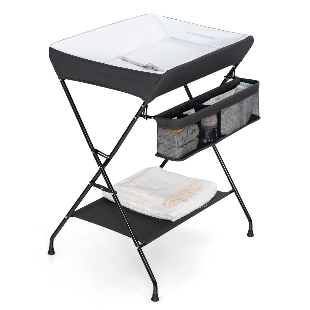 Portable Baby Changing Table with Safety Belt Black J33267