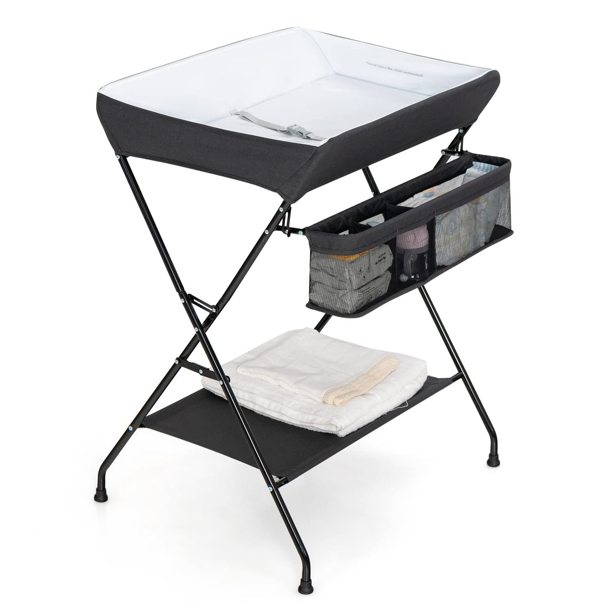Portable Baby Changing Table with Safety Belt Black J33267