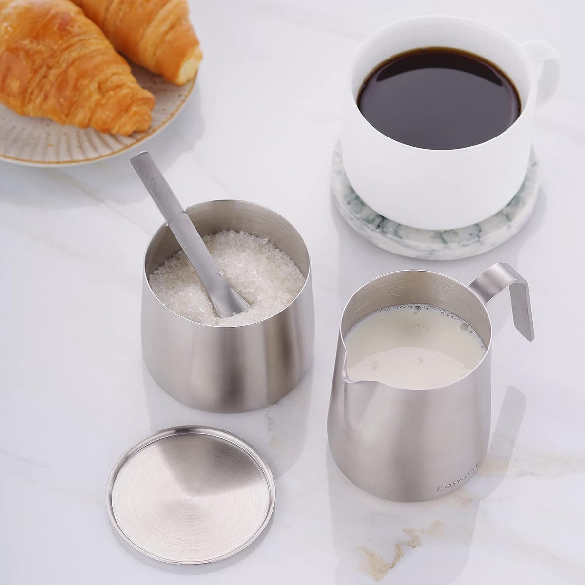 12 oz Stainless Steel French Press and Creamer Set F940