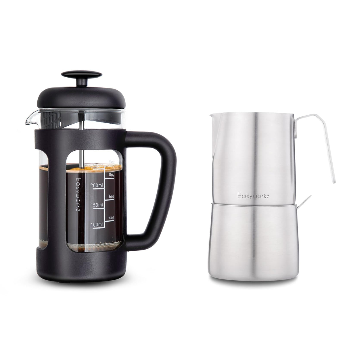 12 oz Stainless Steel French Press and Creamer Set F940