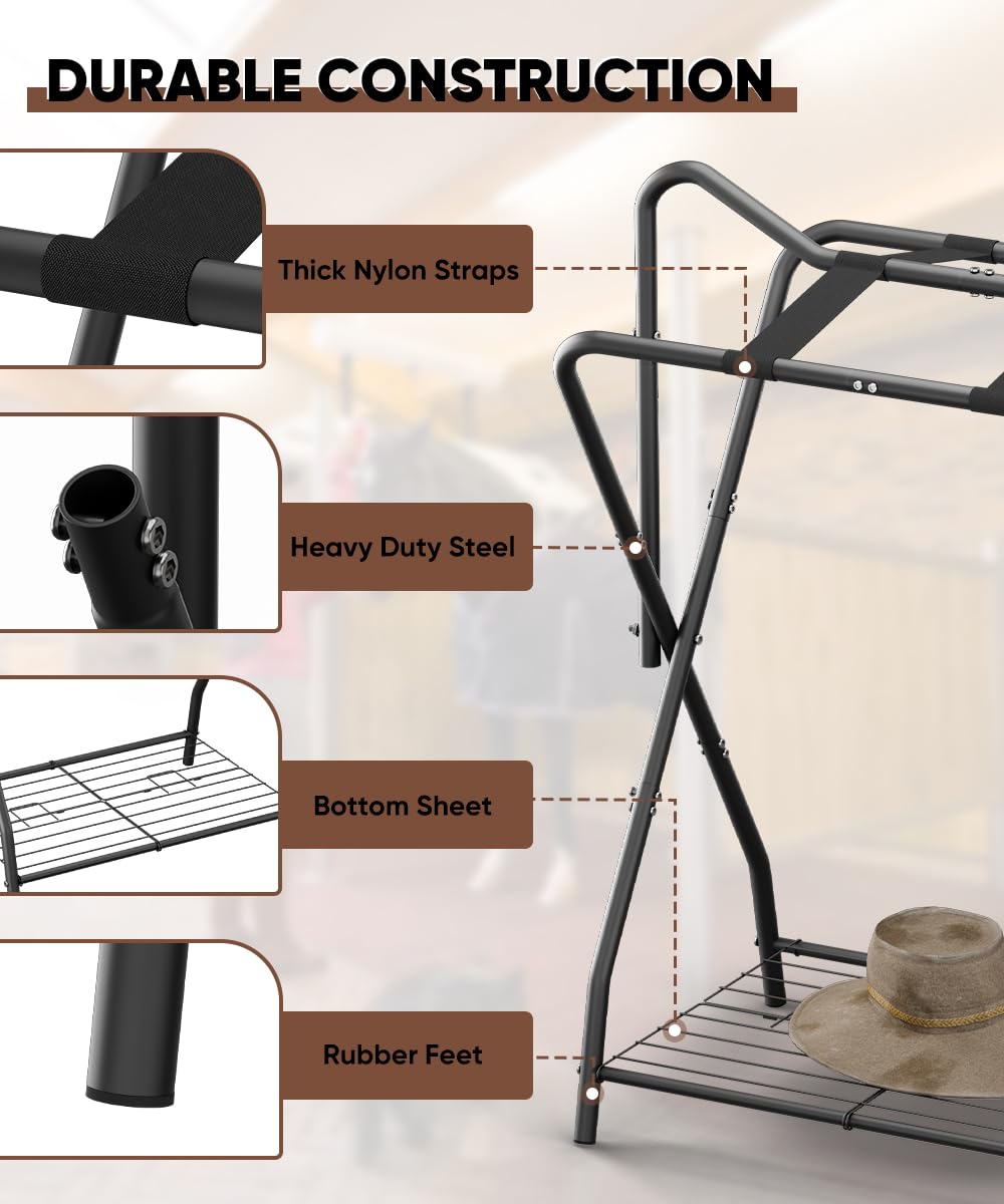 Foldable Saddle Rack with Storage F462573