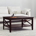 Espresso Wood Coffee Table with Storage 40 inches V790