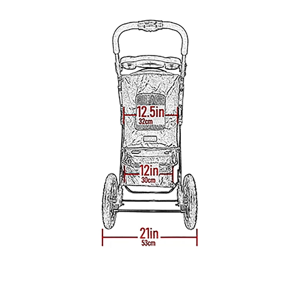Pink Pet Stroller with Gel-Filled Tires Y54125