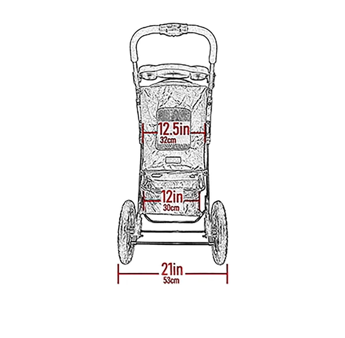 Pink Pet Stroller with Gel-Filled Tires Y54125