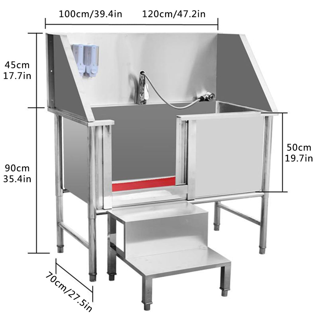 Stainless Steel Dog Bathing Station with Stairs S1776