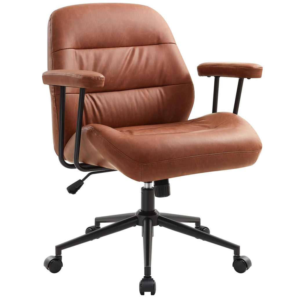 Leather Home Office Chair with Removable Armrests E99523