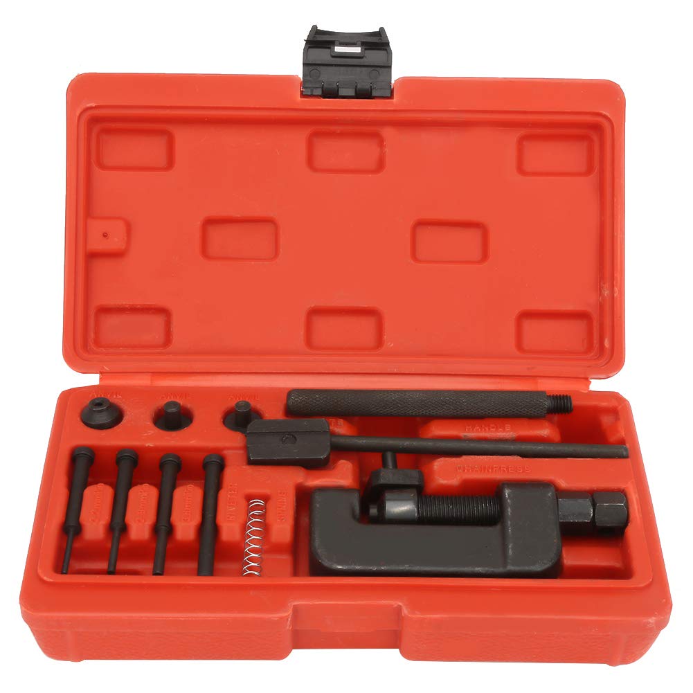 13PC Motorcycle Chain Breaker Rivet Tool Set with Carrying Case H74355