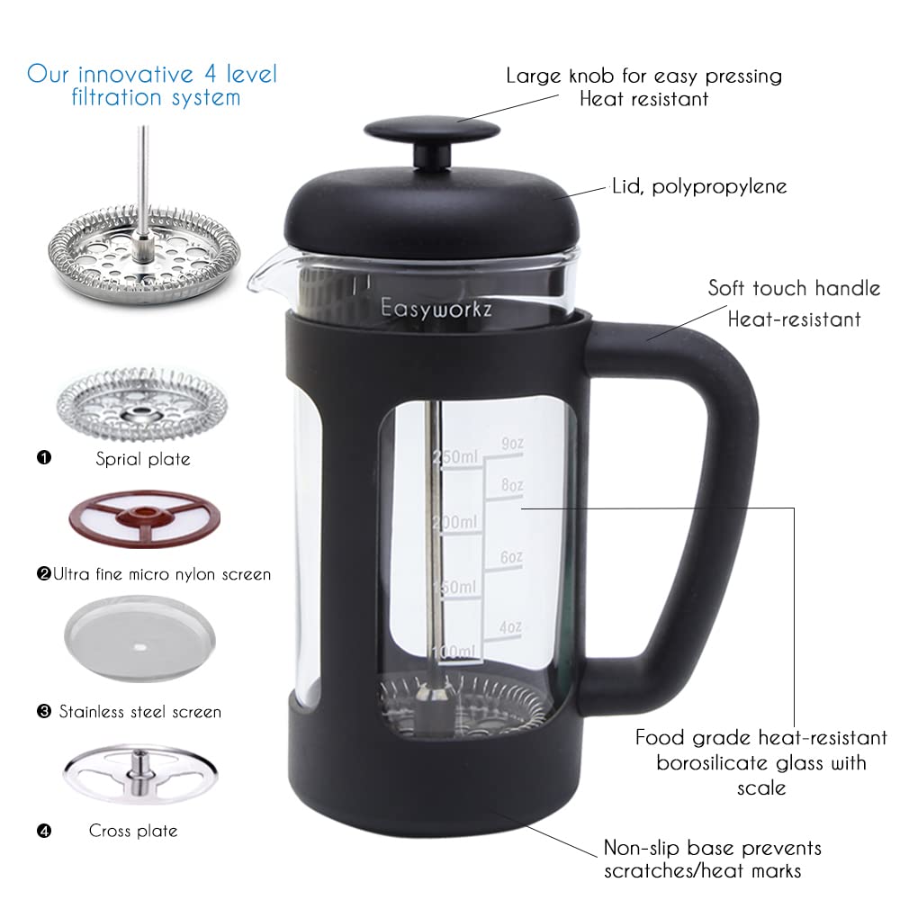 12 oz Stainless Steel French Press and Creamer Set F940