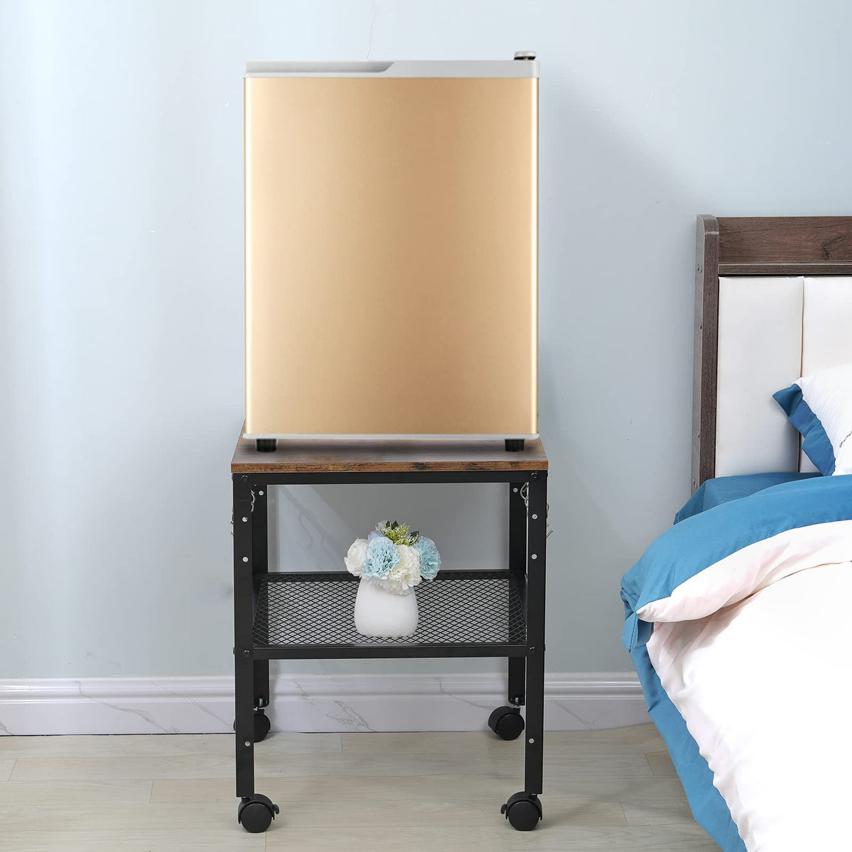 Rustic 2-Tier End Table with Adjustable Height Shelf H449