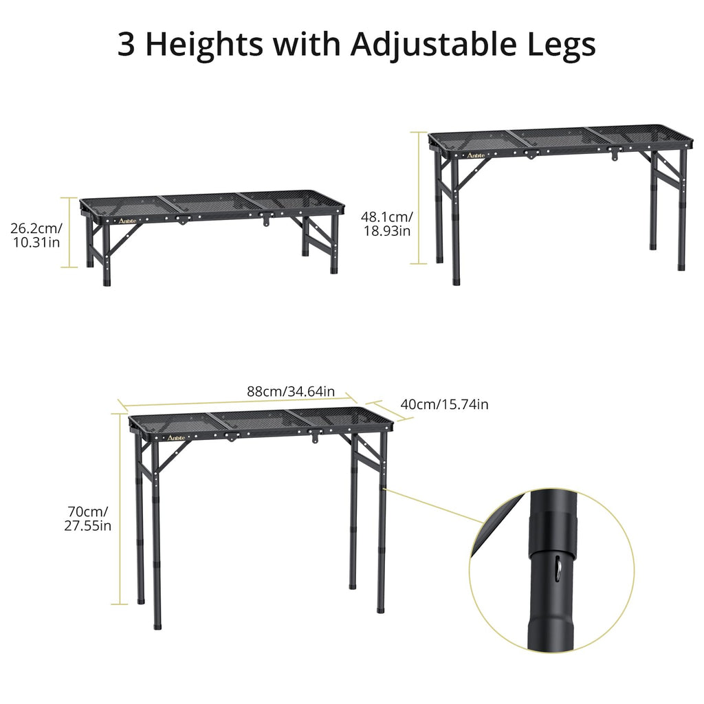 Folding Aluminum Camping Table 3 ft U348