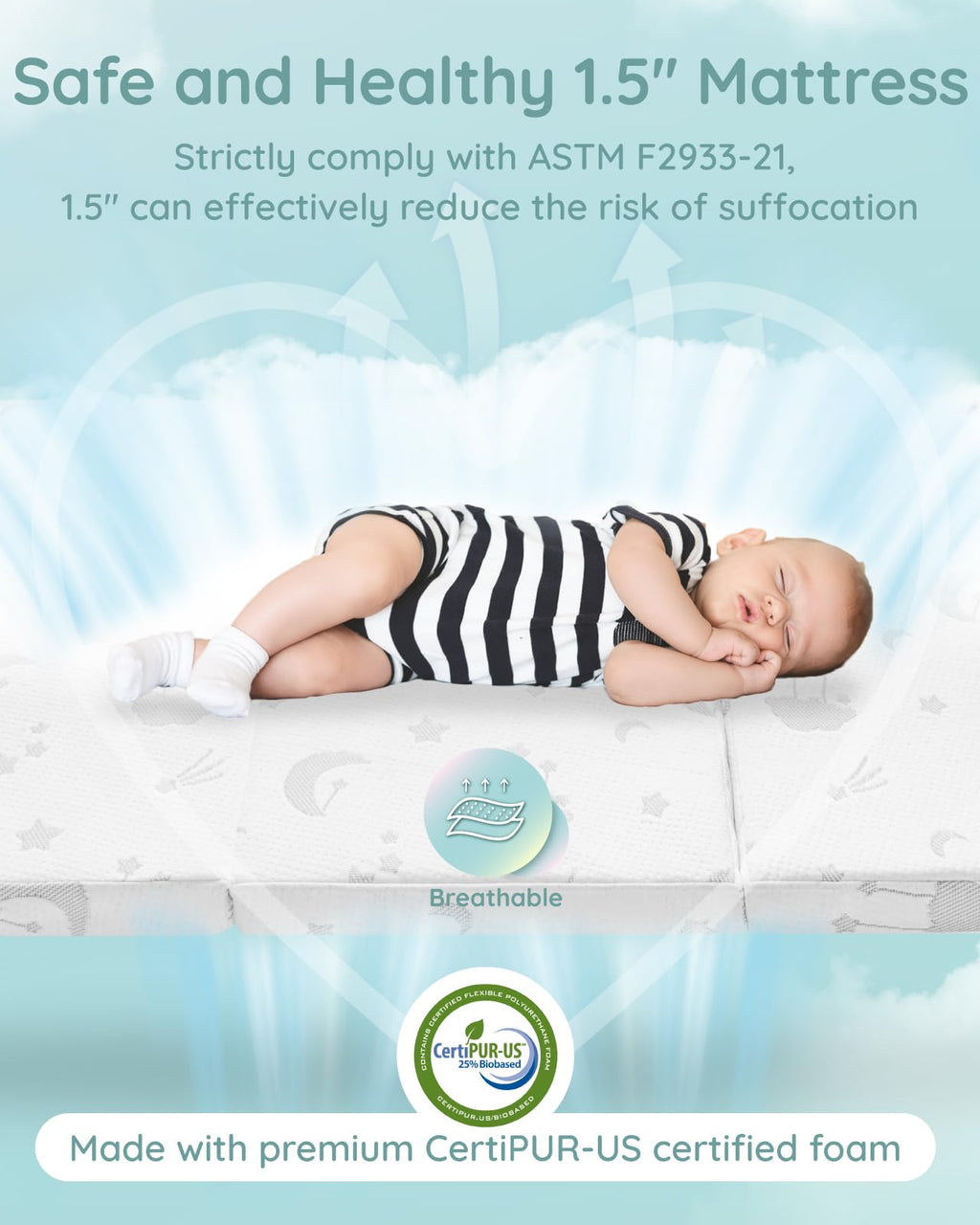 Pack and Play Mattress 38"x26"x1.5" N62389