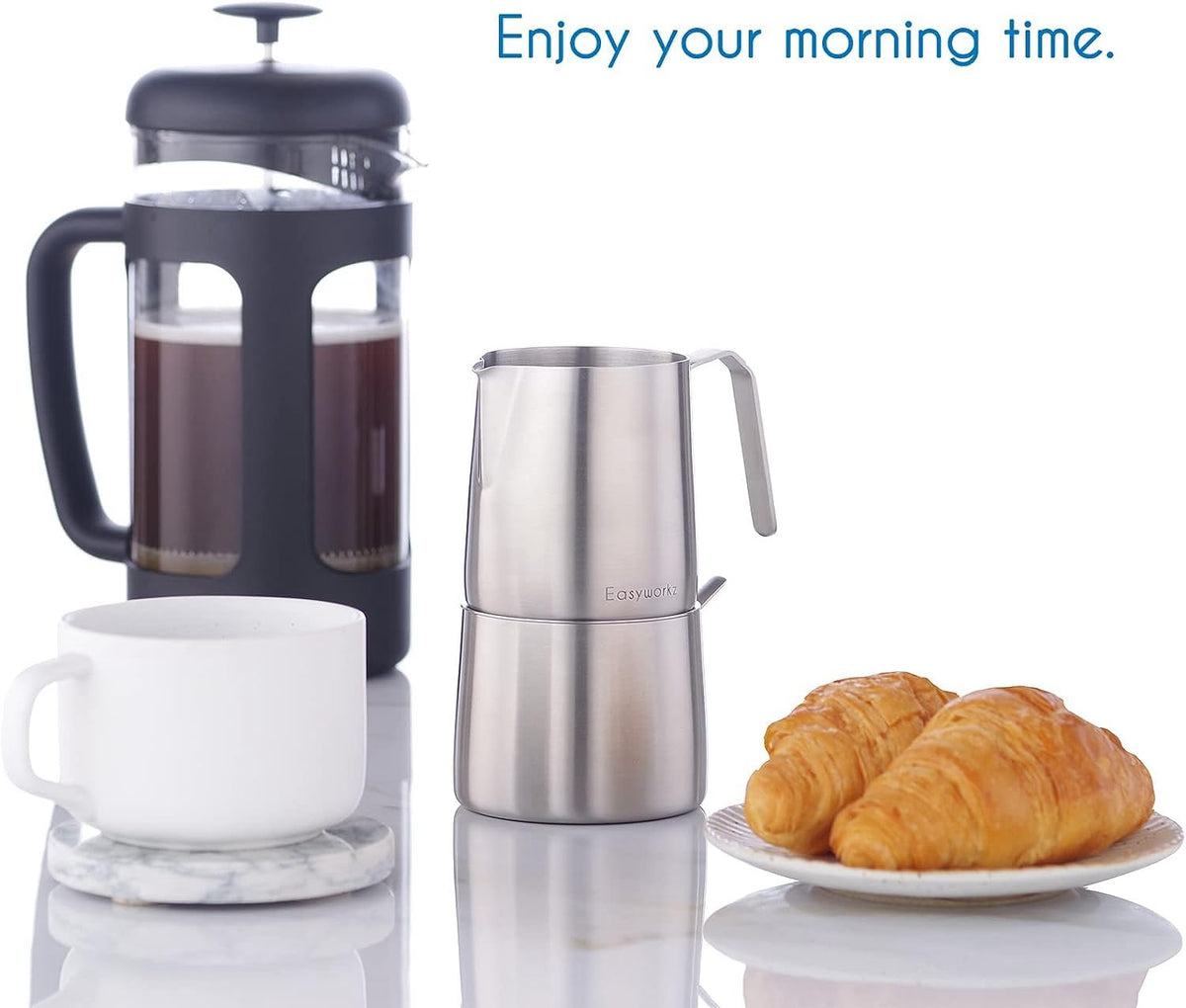 12 oz Stainless Steel French Press and Creamer Set F940