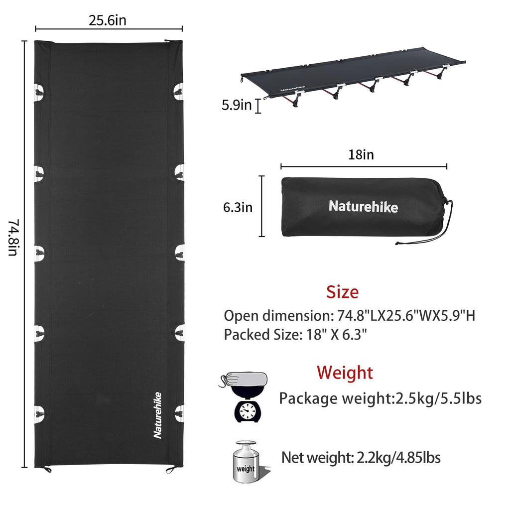 Ultralight Folding Camping Cot 330lbs W7213