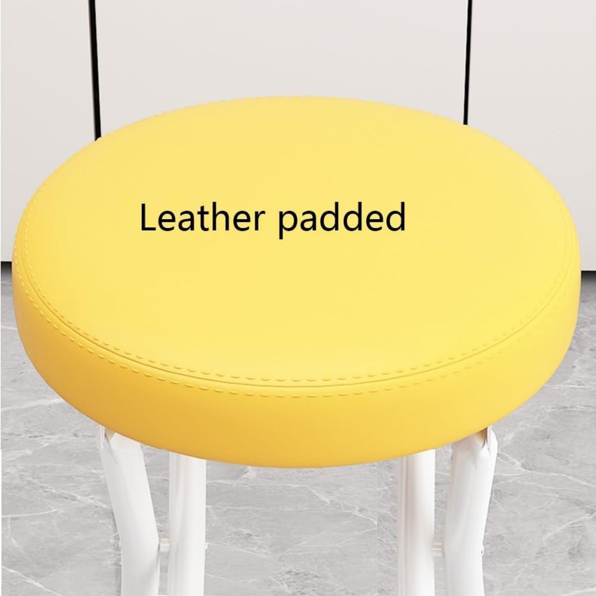 Black Cushioned Folding Stool with Backrest L46879