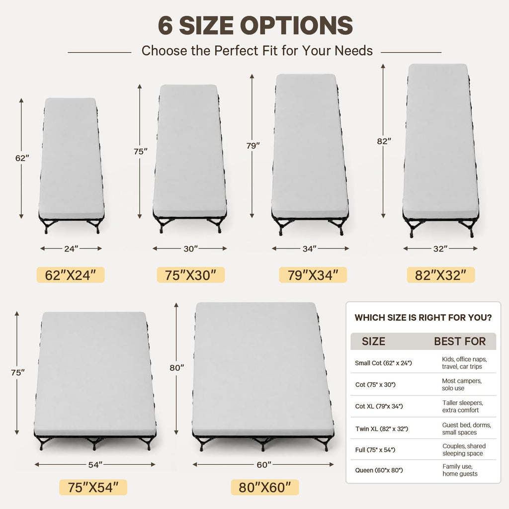 2 Inch Memory Foam Camping Cot Pad J3150