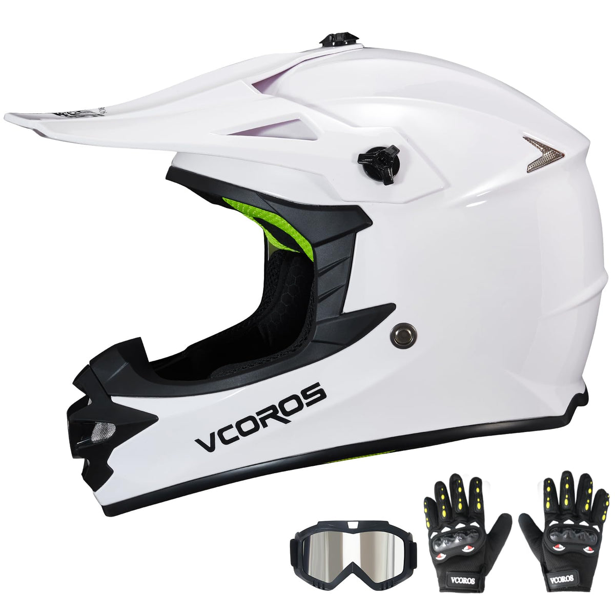 Kids Dirt Bike Helmet Set with Goggles Gloves G844052