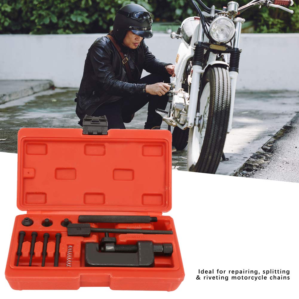 13PC Motorcycle Chain Breaker Rivet Tool Set with Carrying Case H74355