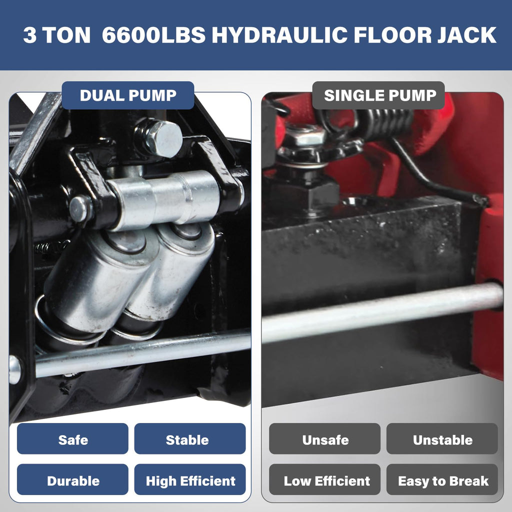 3 Ton Low Profile Steel Hydraulic Car Jack Stands J367