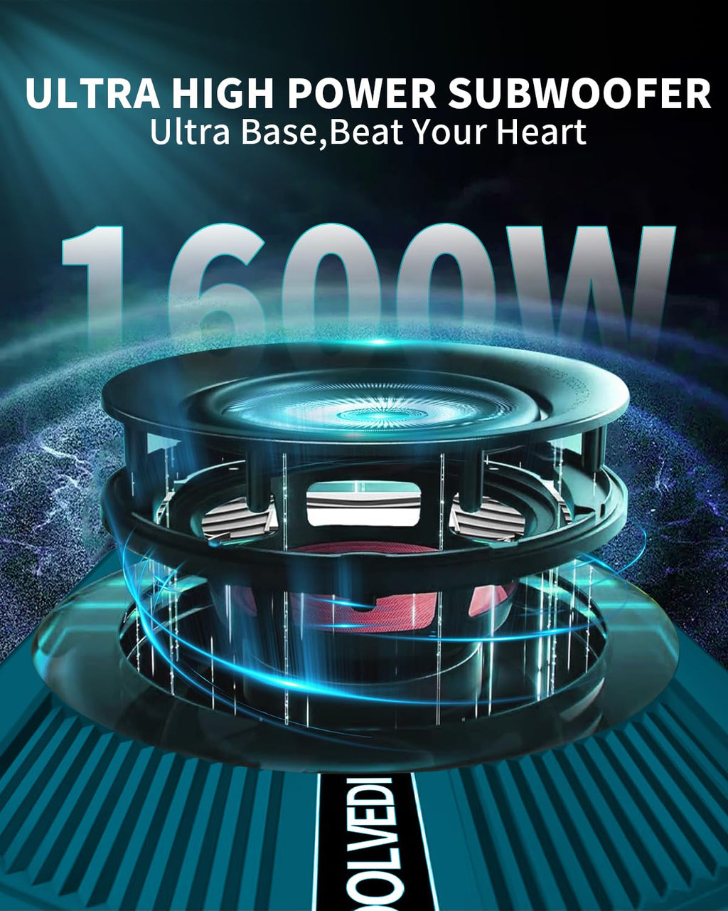 10" 1600W Slim Under Seat Powered Car Subwoofer D9780