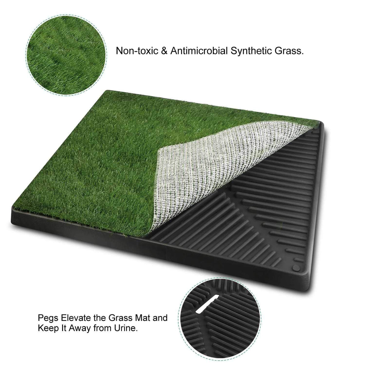 25"x20" Dog Grass Pee Pad with Tray I832450
