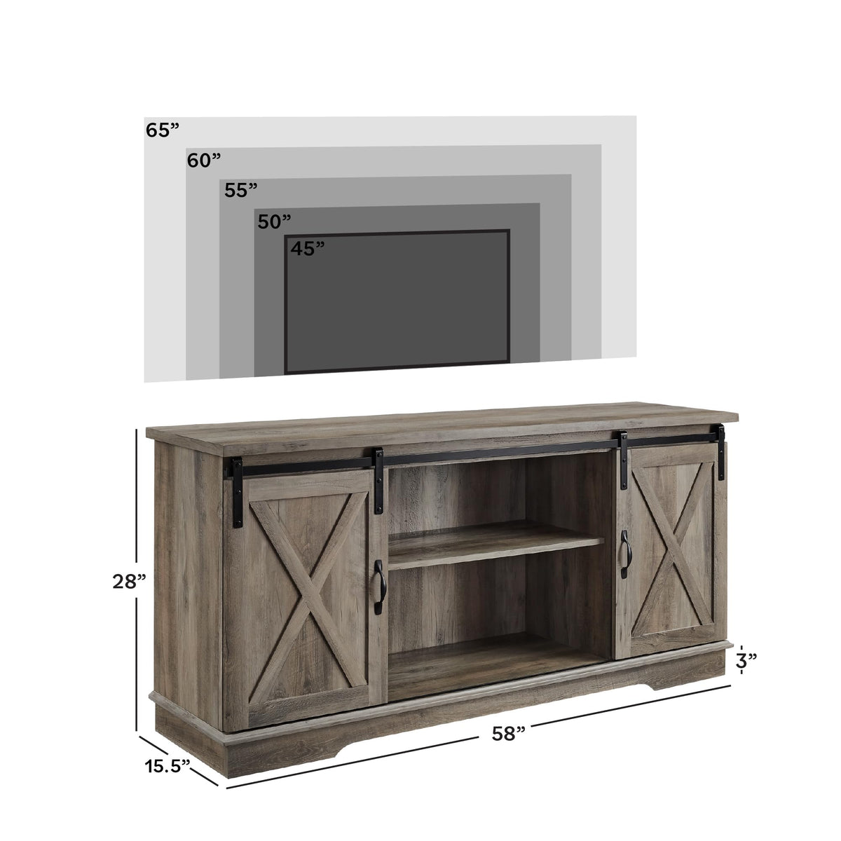 Grey Wash 58 Inch TV Stand E445655